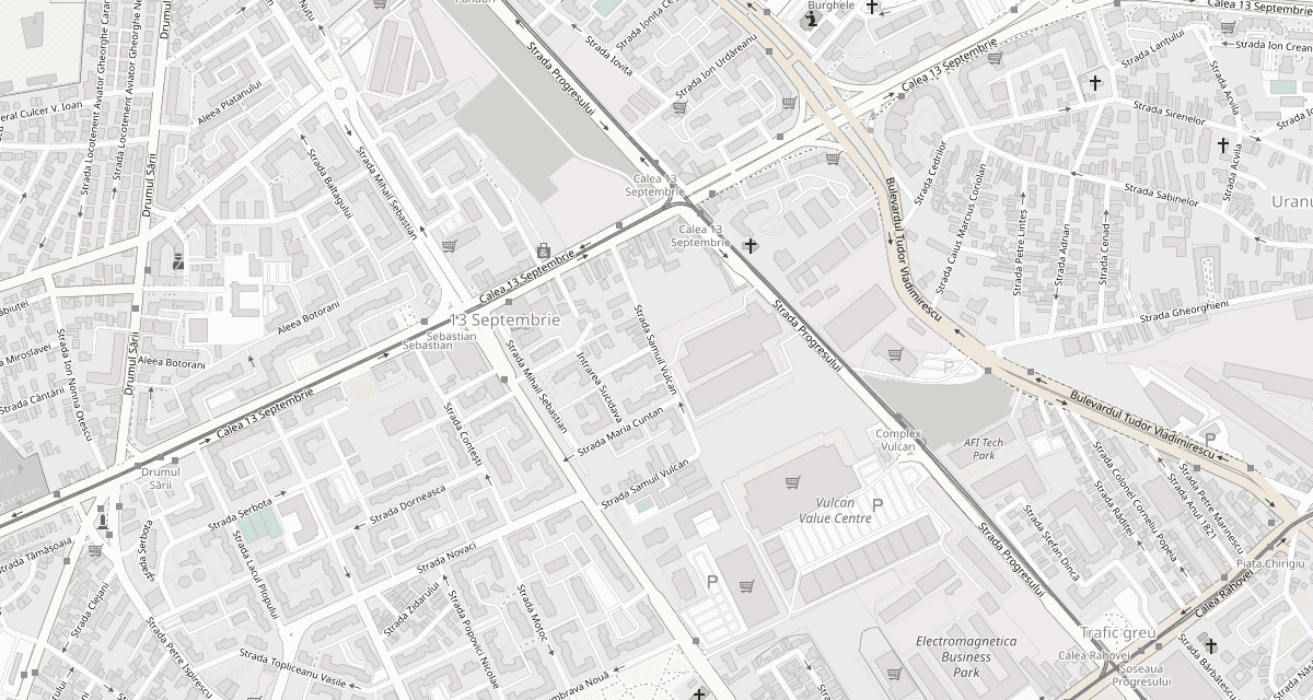 Harta zonei în care se află biroul Visibl, pe Strada Samuil Vulcan din sectorul 5, București, la câțiva pași de Calea 13 Septembrie